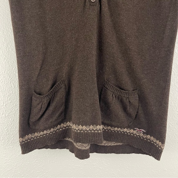 HOLLISTER Y2K 2000’s Bella Swan Fair Isle Twilightcore Brown Short Sleeve Top - Picture 3 of 10